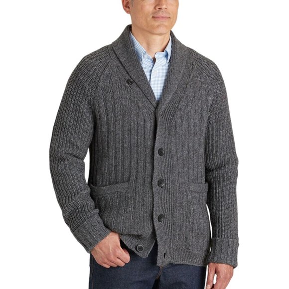 Duluth Navy Blue Wool/Alpaca Shawl Collar Cardigan - Picture 6 of 8
